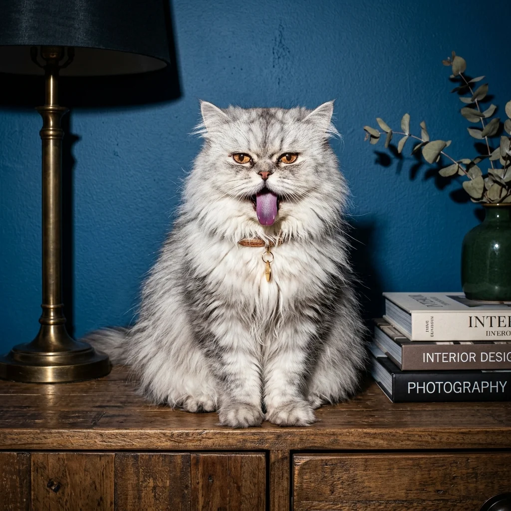 Gato com dificuldade respiratória respirando pela boca